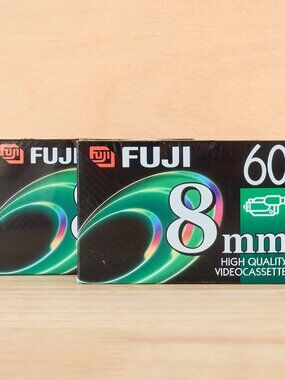 Fujifilm 8mm Video Cassette Set of 2 P6-60 P6-120 New Old Stock Tape